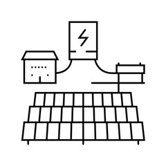 Wall Mural - off grid solar panel line icon vector. off grid solar panel sign. isolated contour symbol black illustration