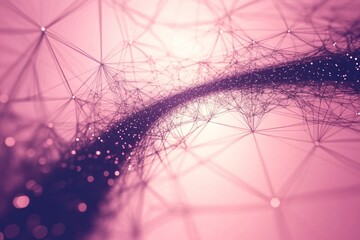 Poster - Pink Abstract Network Data Stream Visualization