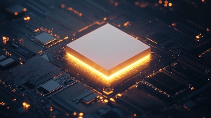 Aufkleber - Illuminated Central Processing Unit on Circuit Board