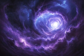 Poster - Cosmic Vortex Nebula Purple Swirling Galaxy