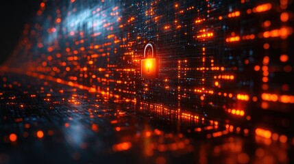 Aufkleber - Digital Security Lock Protecting Data Network