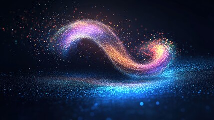 Poster - Sparkling Glitter Swirl Abstract Background Design