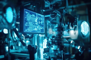 Leinwandbilder - Advanced Technological Machinery Displays Circuit Diagram