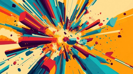 Aufkleber - Abstract Colorful Explosion Artistic Radiating Design