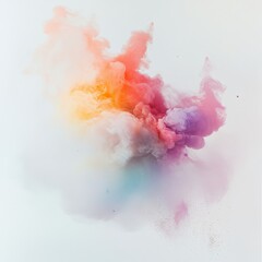 Poster - Explosion of colored powder, isolated on white background