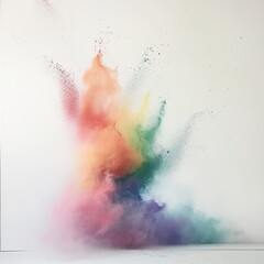 Poster - Explosion of colored powder, isolated on white background