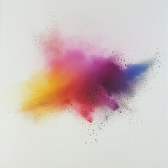 Poster - Explosion of colored powder, isolated on white background