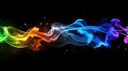 Wall Mural - Abstract Rainbow Colored Smoke Swirls Design