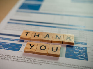 Poster - Invoice and thank you notes for business appreciation in professional environment