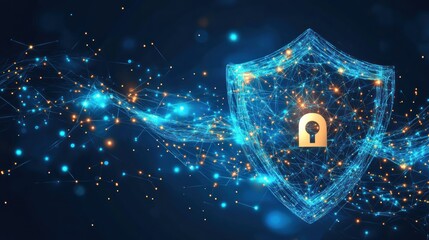 Aufkleber - Digital Shield Network Security Abstract Concept