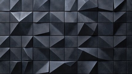 Fototapete - Abstract Black Geometric Tile Wall Pattern Design