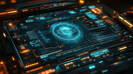 Poster - Futuristic Technology Interface Display Screen Showing Data