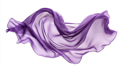Canvas Print - elegant flow of purple silk fabric on a white background