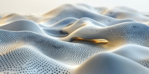 Fototapete - Abstract White Perforated Surface with Wavelike Forms
