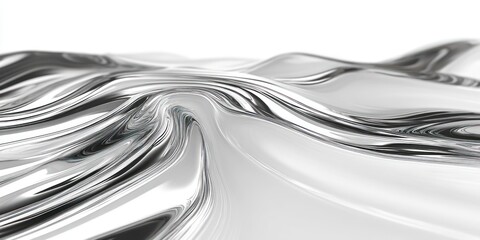 Sticker - Abstract Silver Liquid Wave Pattern Design