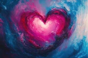 Poster - Abstract Painting Of A Heart Shaped Nebula
