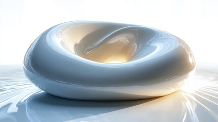 Fototapete - Abstract White Form Illuminated With Light
