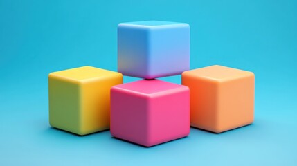 Aufkleber - Colorful Cubes Arranged In A Simple Pattern