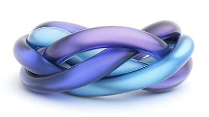Leinwandbilder - Abstract Blue and Purple Intertwined Curves