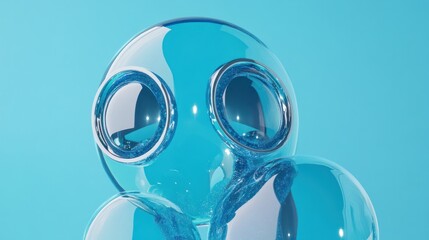 Leinwandbilder - Abstract Blue Glass Spheres With Glitter Details