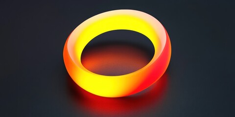 Leinwandbilder - Luminous Yellow Orange Ring Abstract Art Design