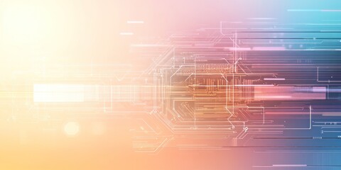 Fototapete - Abstract Digital Circuitry Network Design Background