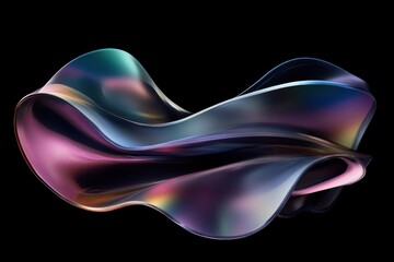 Leinwandbilder - Abstract iridescent flowing form design art