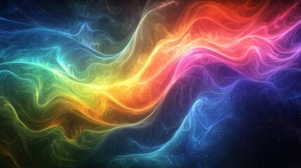 Fototapete - Abstract Rainbow Nebula Cosmic Flowing Energy
