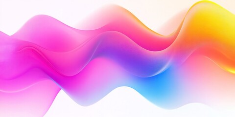 Aufkleber - Abstract Colorful Waves Flowing Dynamically Across White Background