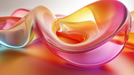 Leinwandbilder - Abstract Colorful Glass Wave Swirls Design