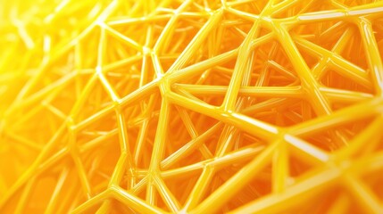 Leinwandbilder - Abstract Yellow Interconnected Lines Forming a Complex Structure