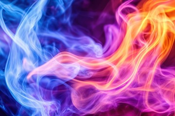 Leinwandbilder - Abstract Swirling Blue Orange And Purple Smoke