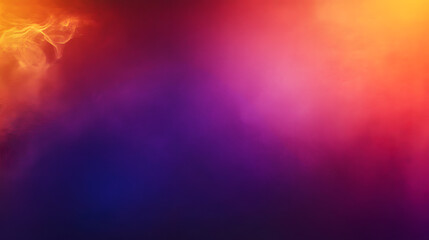 Wall Mural - grainy gradient background purple orange vibrant abstract glowing color wave black dark backdrop, no