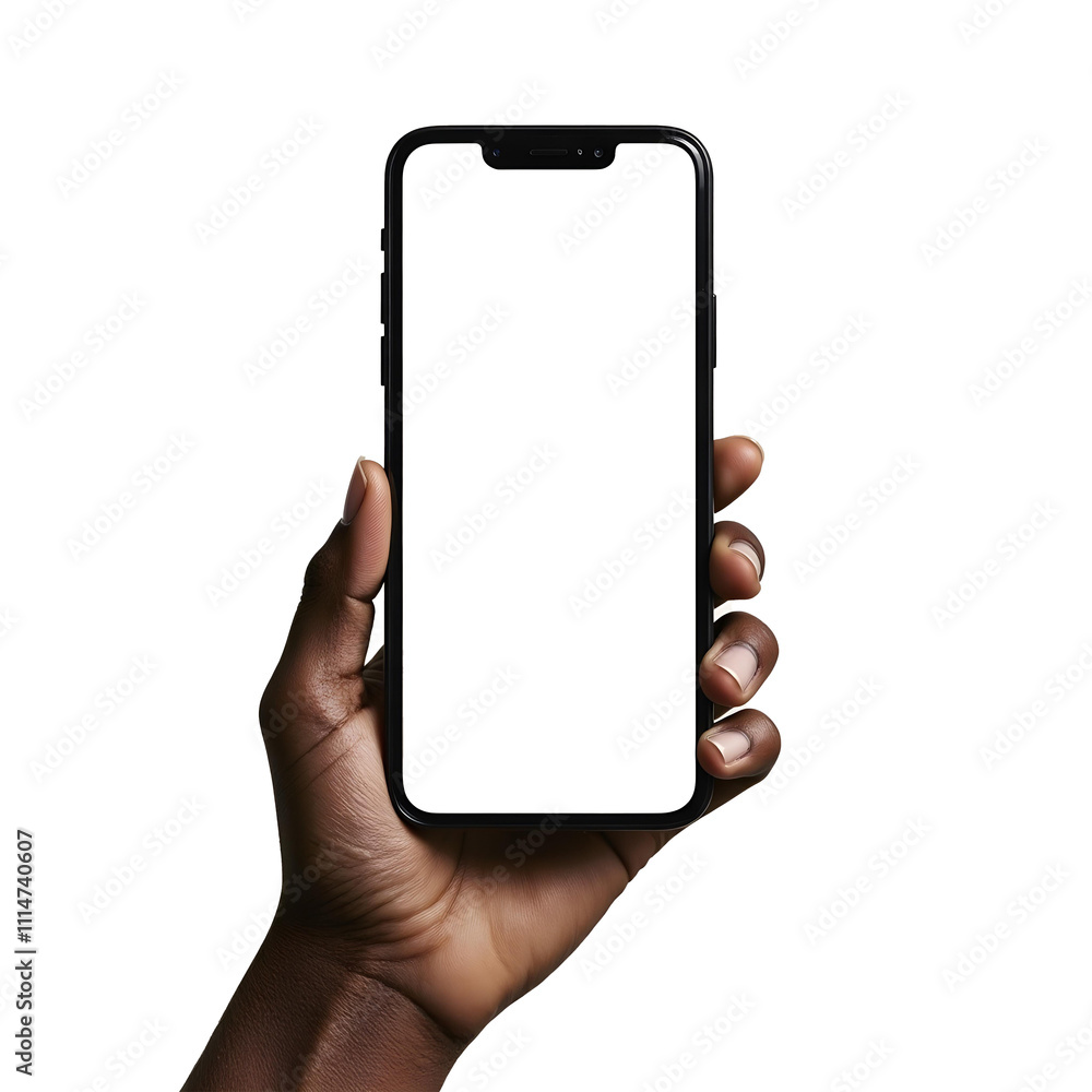 hand holding smartphone mockup with a Transparent screen as png ...