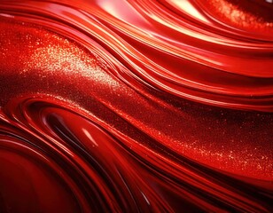 Wall Mural - vibrant metallic red paint texture silky smooth liquid satin effect background wallpaper