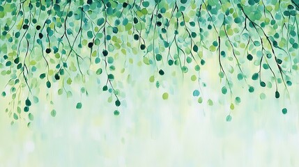 Wall Mural - a tree with lush green leaves on its branches and a light blue sky in the background