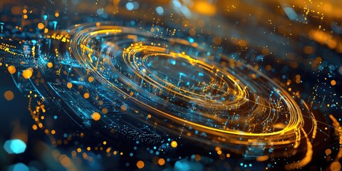 An abstract concept image showing a virtual shield protecting a global network, symbolizing cyber infrastructure safety in a futuristic world.