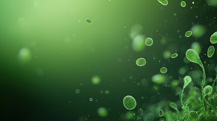 Wall Mural -   A close-up of green leaves on a green background with a blurry image of grass in the foreground