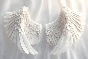 Poster - Elegant white angel wings decor