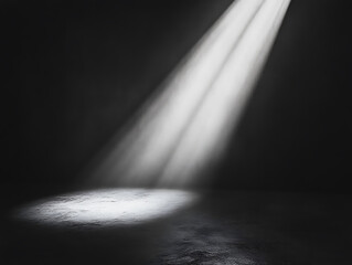 Poster - Image of a light beam that is shining in the darkness