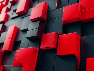 Fototapete - Modern abstract digital 3d background, copy space