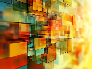 Poster - Modern abstract digital 3d background, copy space