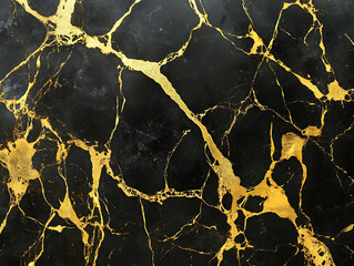 Leinwandbilder - Luxury golden marble texture, marble ink abstract art from exquisite original painting for abstract background in gold black color, detailed marble slab