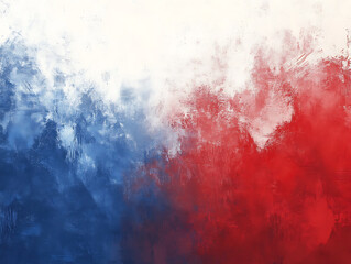 Fototapete - Red, blue and white rough painted gradient background with blurred edges