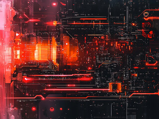 Poster - Futuristic circuit board concept background, illustration