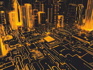 Aufkleber - Futuristic circuit board concept background, illustration