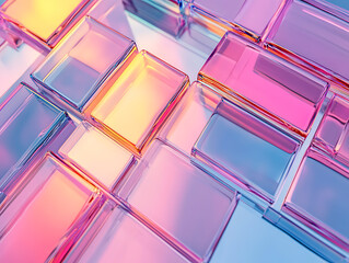 Leinwandbilder - Gradient multilayer glass background, 3d rendering