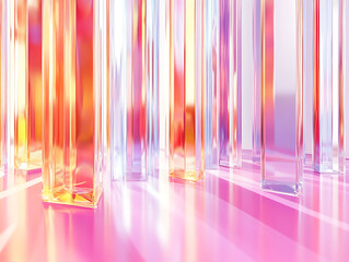 Poster - Gradient multilayer glass background, 3d rendering