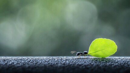 Wall Mural -   A high-resolution photo of a green leaf resting on a dark background, with a soft and blurred focus on tree branches in the background