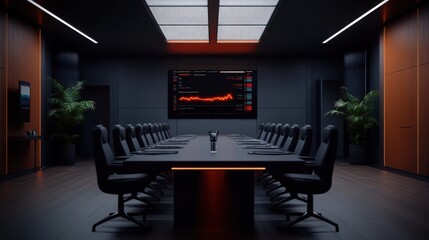 Wall Mural - Modern Conference Room with Fintech Presentation